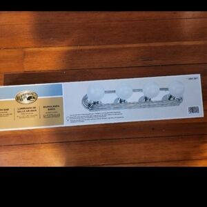 Hampton Bay Chrome 4-Light Vanity Bar in White